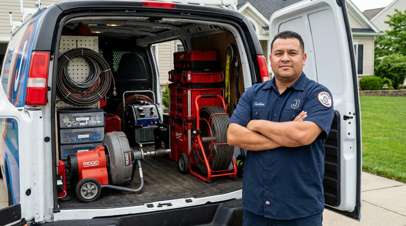Professional drain cleaning equipment and Johns Plumbing LLC plumber in Ravensdale