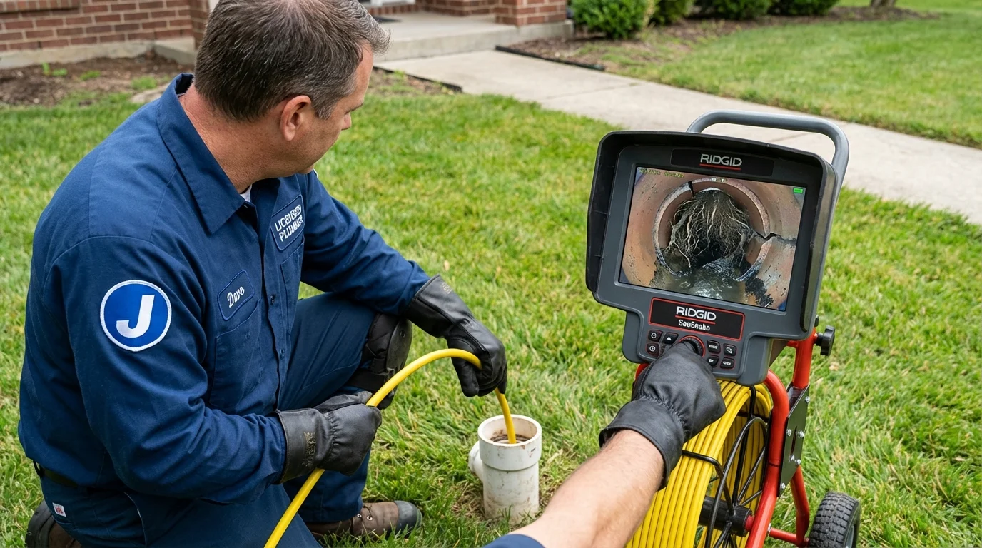Sewer camera inspection being performed by Johns Plumbing LLC in Ravensdale